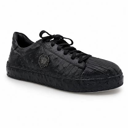 Premium Leather Casual Sneakers RA002 - Black