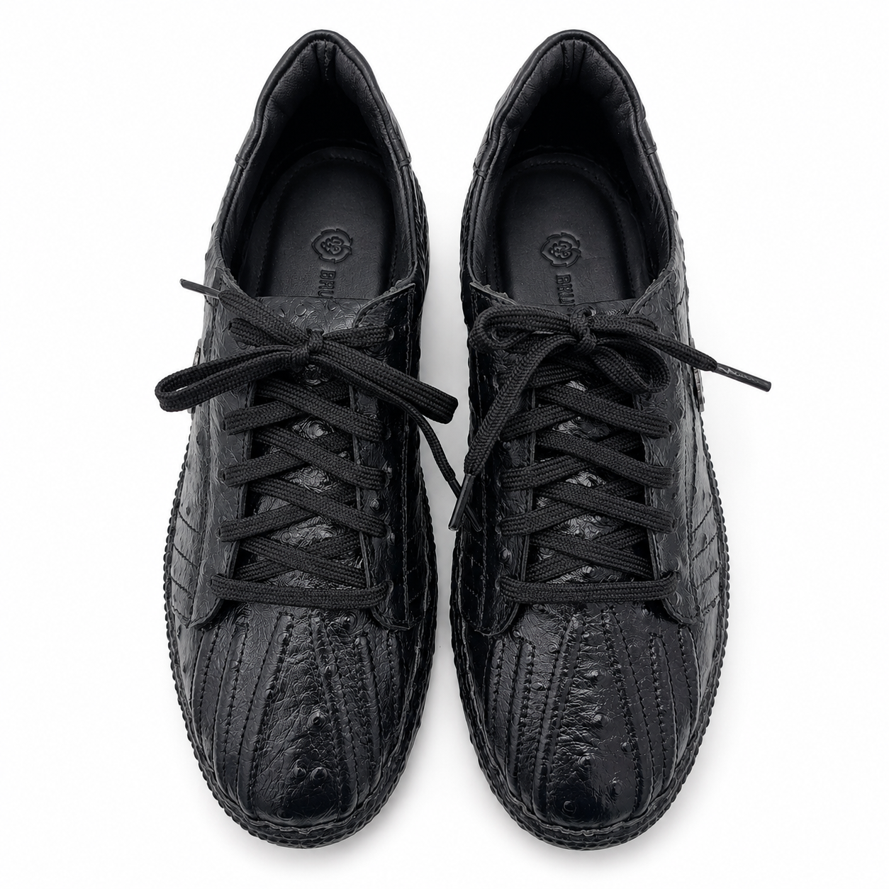 Premium Leather Casual Sneakers RA002 - Black