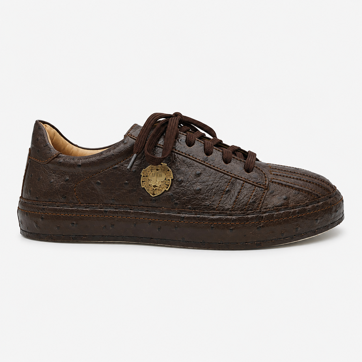 Premium Leather Casual Sneakers RA002 - Brown