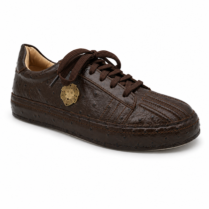 Premium Leather Casual Sneakers RA002 - Brown