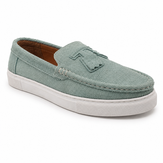 Premium Suede Slip-On Casual Loafers AF164 - Ice Blue