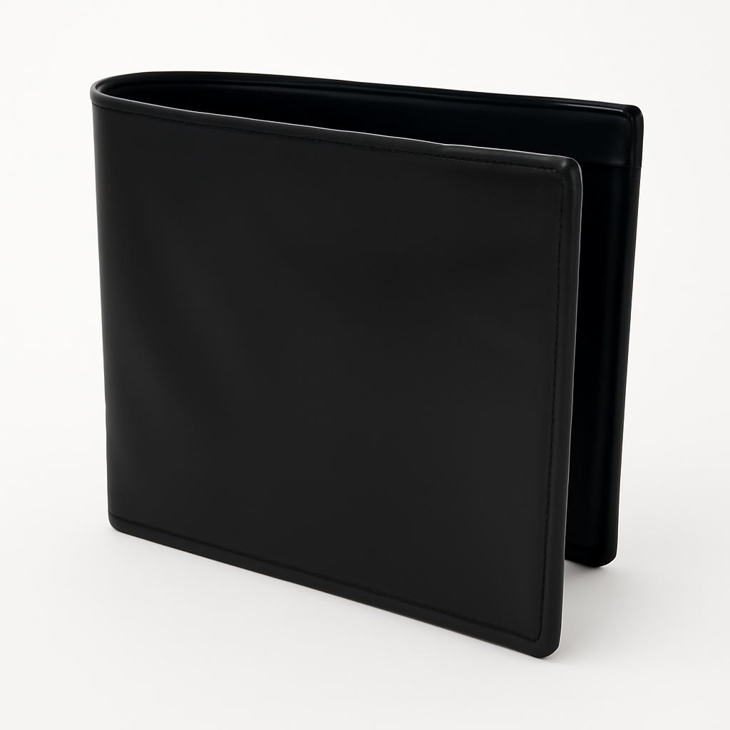 Genuine Black Leather Bi Fold Wallet