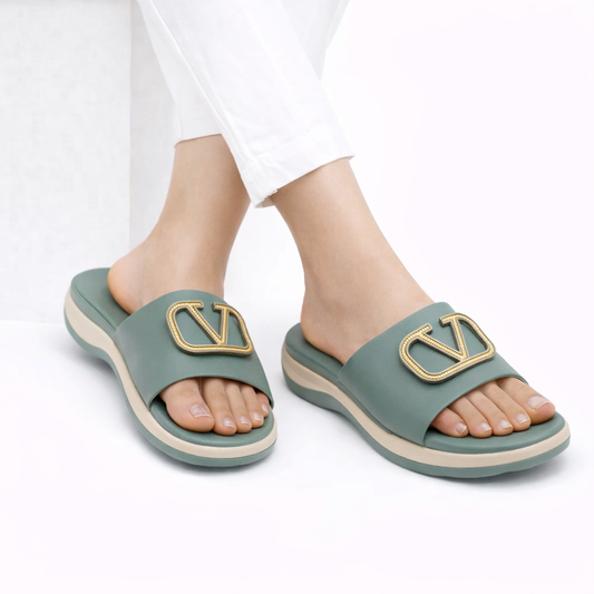 Women Premium Slippers 50277 - Green