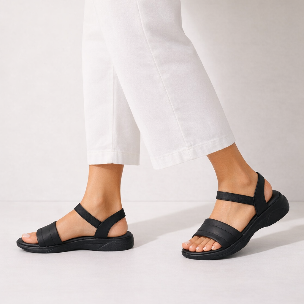 Mova Comfort Sandals with Ankle Strap WS10 - Black