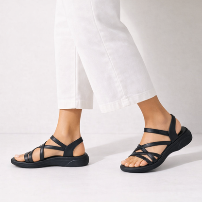 Mova Comfort Sandals with Ankle Strap WS11 - Black