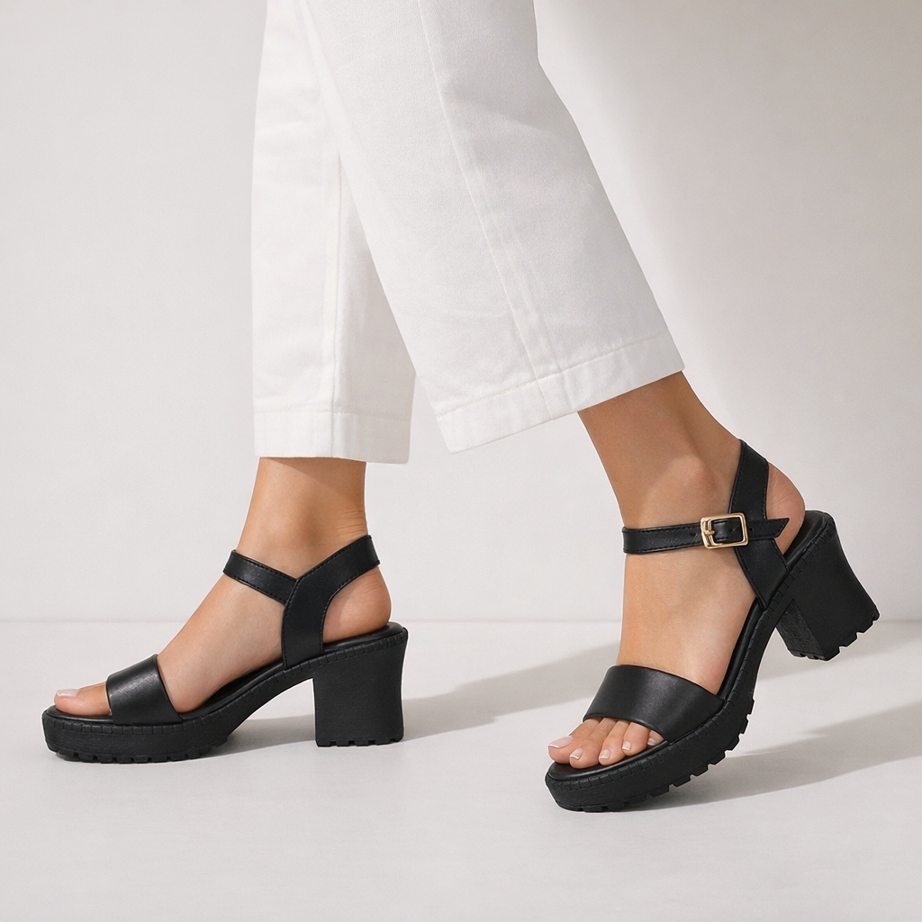 Mova Comfort Sandals with Ankle Strap WS05 - Black