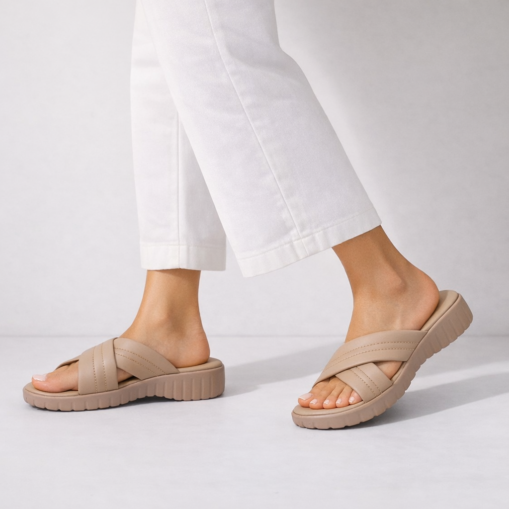 Mova Comfort Slipper with Slip On WS12 - Beige