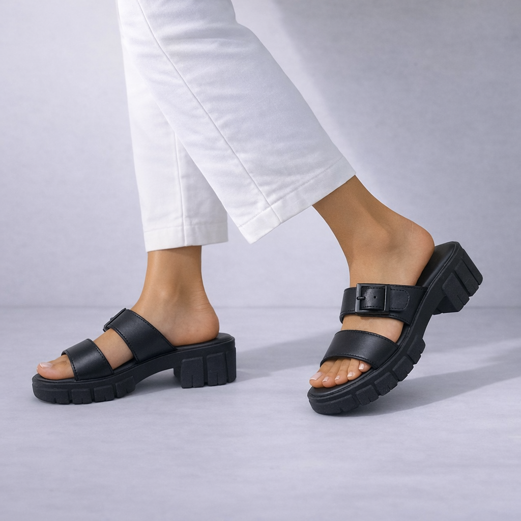 Mova Comfort Slipper with Slip On WS07 - Black