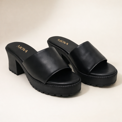 Mova Comfort Slipper with Slip On WS06 - Black