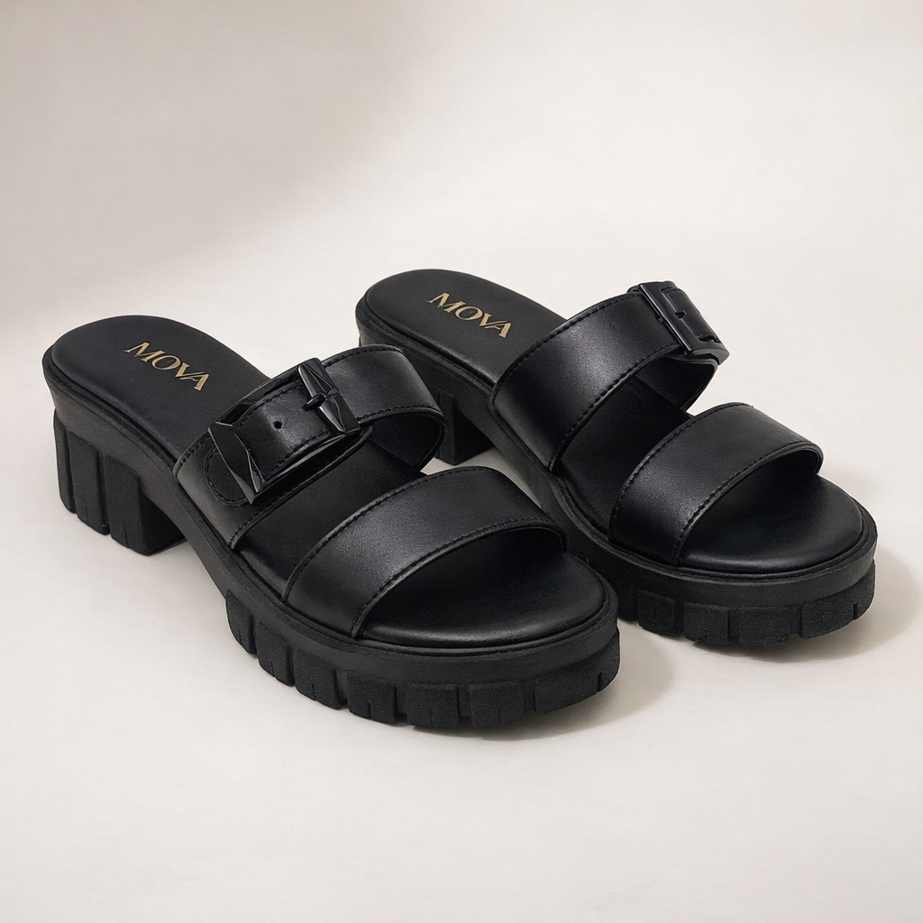 Mova Comfort Slipper with Slip On WS07 - Black