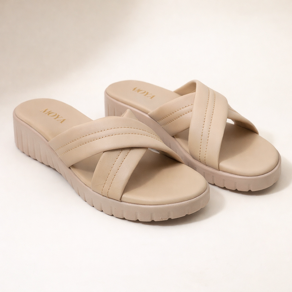 Mova Comfort Slipper with Slip On WS12 - Beige