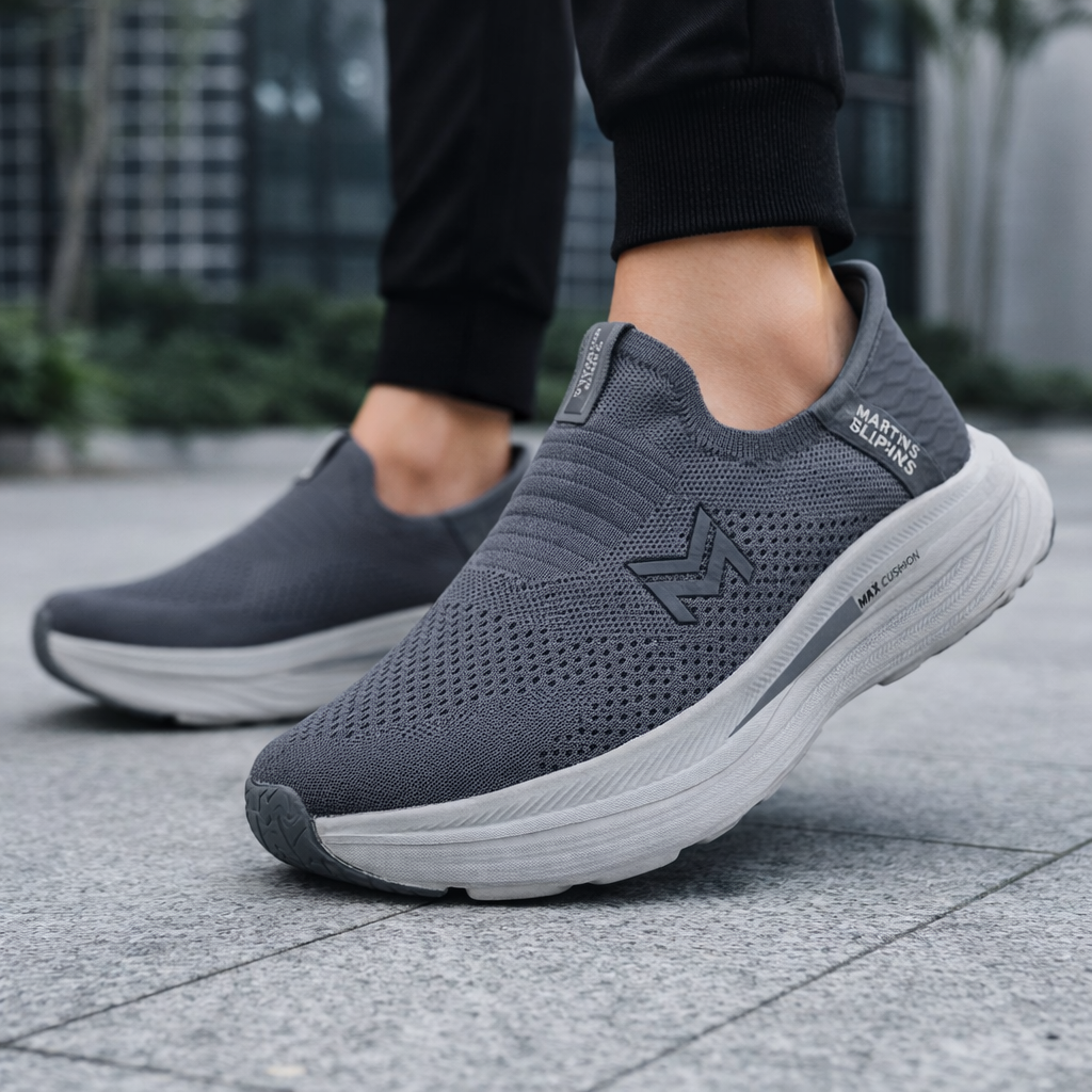 Max Cushion Slip On Sneakers  998 - Dark Grey