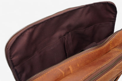 Premium Vintage Brown Leather Laptop Bag