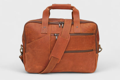 Premium Vintage Brown Leather Laptop Bag