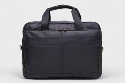 Premium Black Leather Laptop Bag