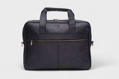 Premium Black Leather Laptop Bag