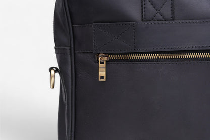 Premium Black Leather Laptop Bag