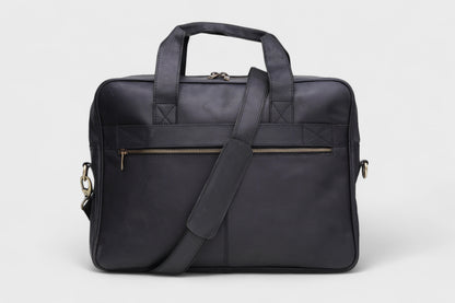 Premium Black Leather Laptop Bag