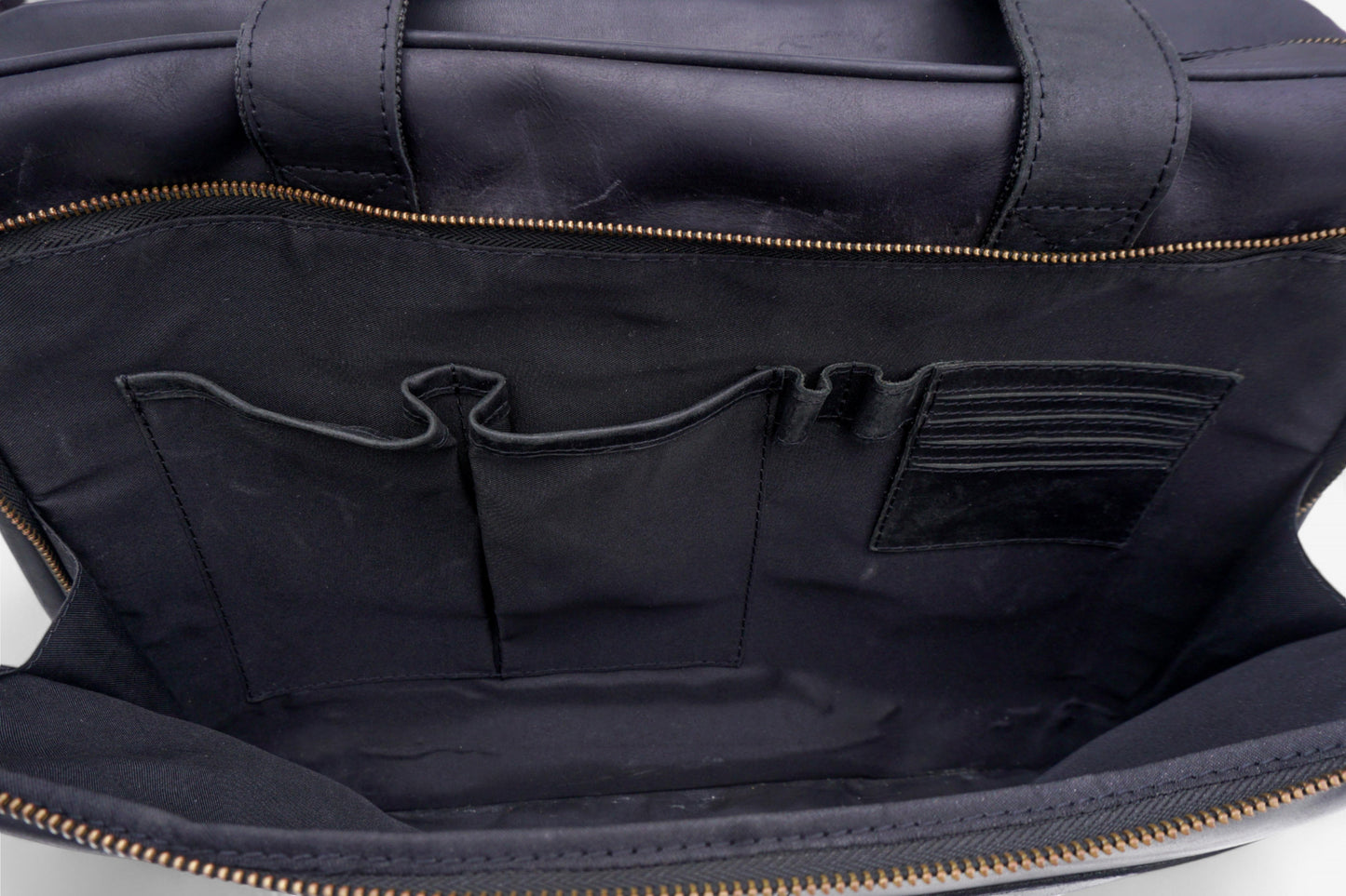 Premium Black Leather Laptop Bag