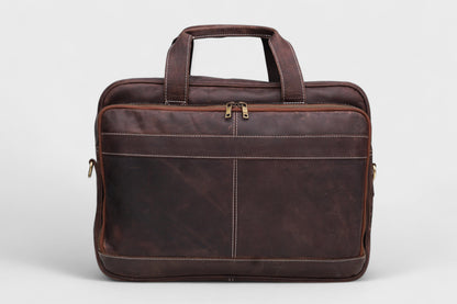Leather Laptop Briefcase Handmade Shoulder Bag for Office and Travel