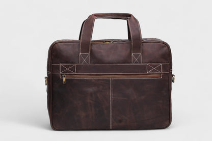 Leather Laptop Briefcase Handmade Shoulder Bag for Office and Travel