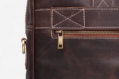 Leather Laptop Briefcase Handmade Shoulder Bag for Office and Travel