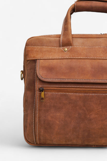 Classic Leather Laptop Bag Genuine Handmade Briefcase for Professionals