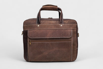 Genuine Leather Laptop Bag Handmade Briefcase with Shoulder Strap
