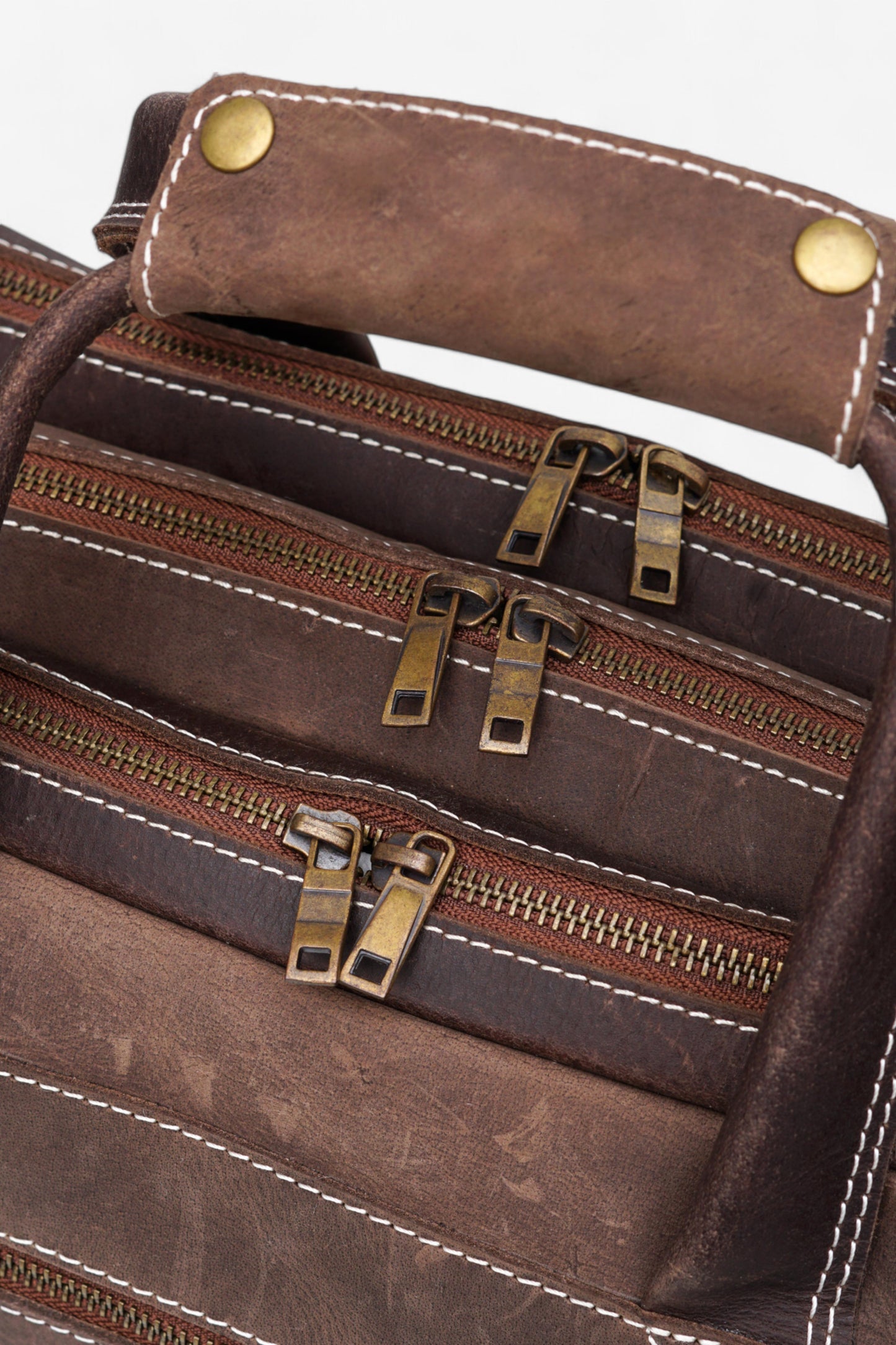 Genuine Leather Laptop Bag Handmade Briefcase with Shoulder Strap