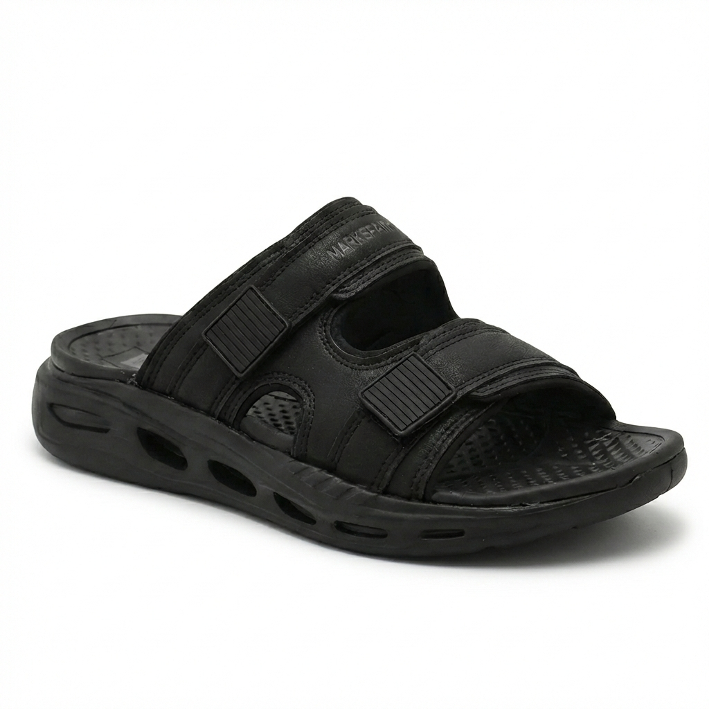Men’s Cushioned Double Straps 25003 - Black