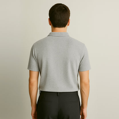 Men’s Polo Grey Ribbed