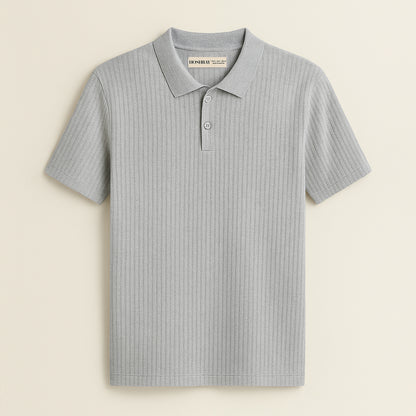 Men’s Polo Grey Ribbed