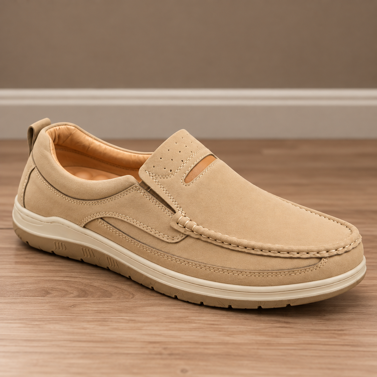 Men’s Casual 0073 Beige Stylish Slip-On Shoes