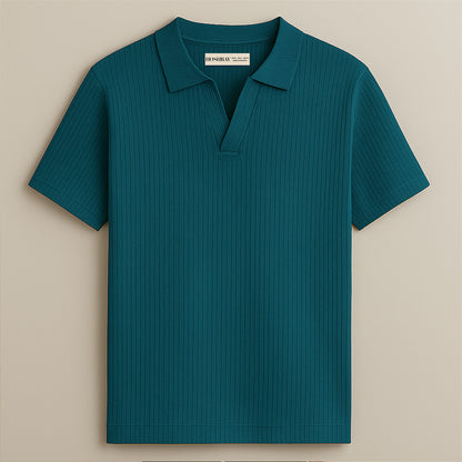Men’s Polo Teal Ribbed