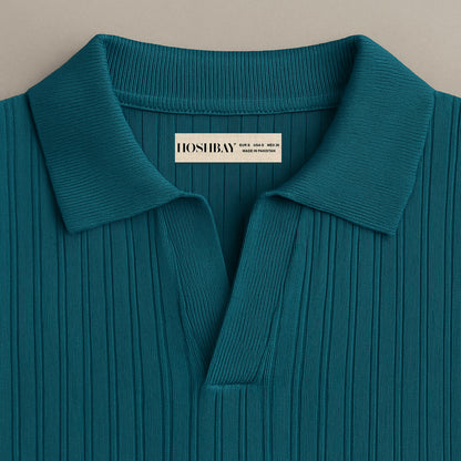 Men’s Polo Teal Ribbed
