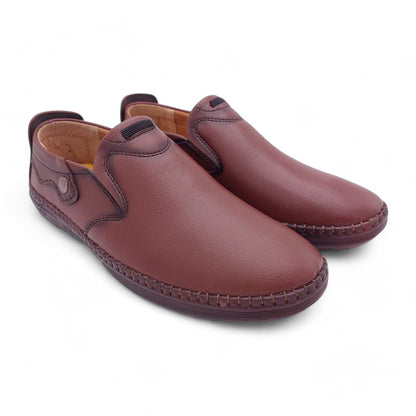 Mova Rexine Leather Slip-Ons RT01 -Sleek Brown