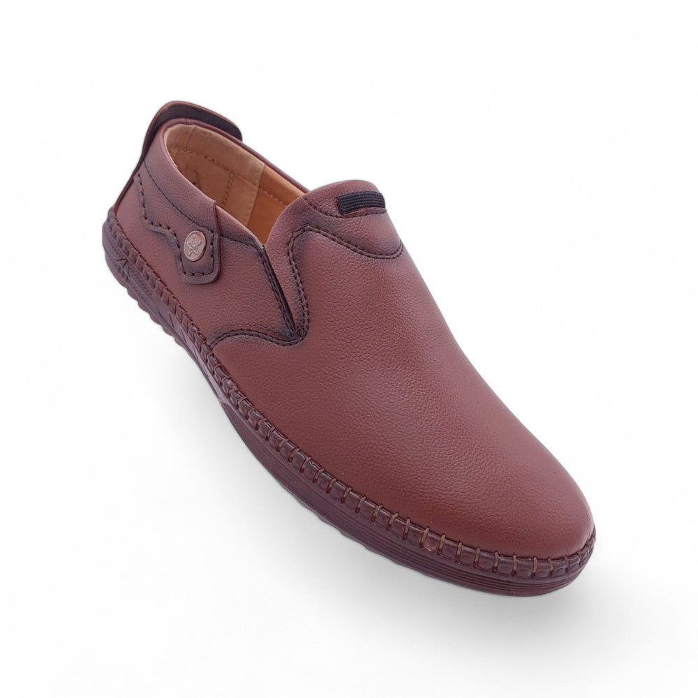 Mova Rexine Leather Slip-Ons RT01 -Sleek Brown