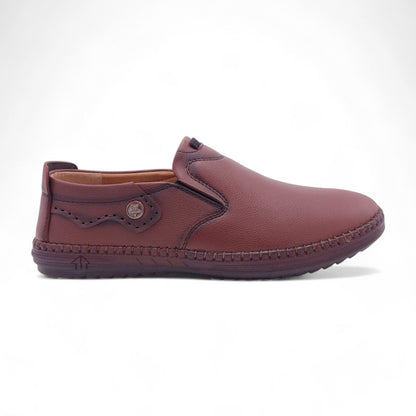 Mova Rexine Leather Slip-Ons RT01 -Sleek Brown