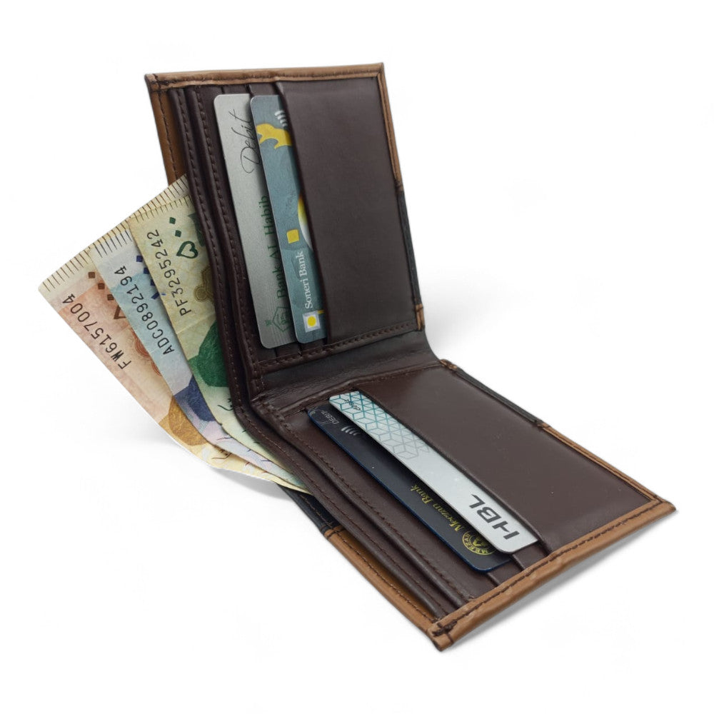 Two-Tone Leather Wallet - Stylish & Functional