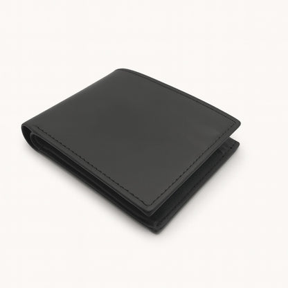 Classic Black Genuine Leather Bi Fold Wallet