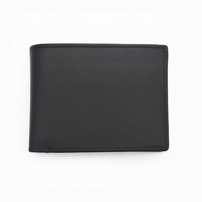 Classic Black Genuine Leather Bi Fold Wallet