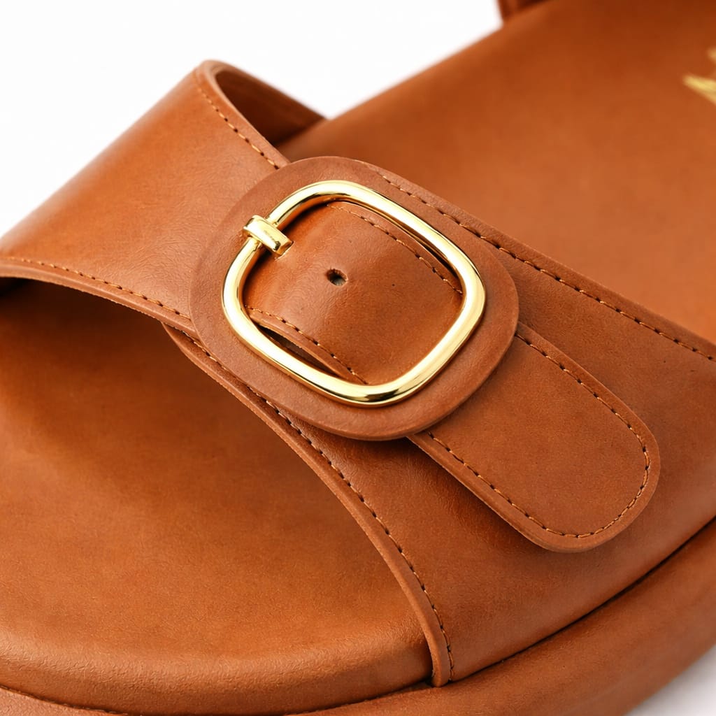 MOVA Comfort Women’s Double Buckle Slides WS04 - Mustard