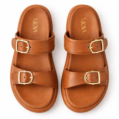 MOVA Comfort Women’s Double Buckle Slides WS04 - Mustard