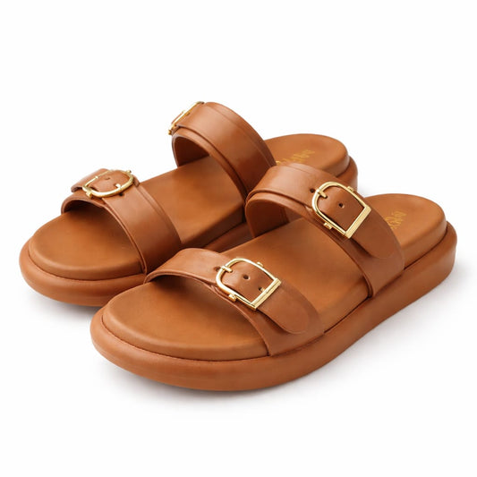 MOVA Comfort Women’s Double Buckle Slides WS04 - Mustard