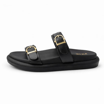 MOVA Comfort Women’s Double Buckle Slides WS04 - Black