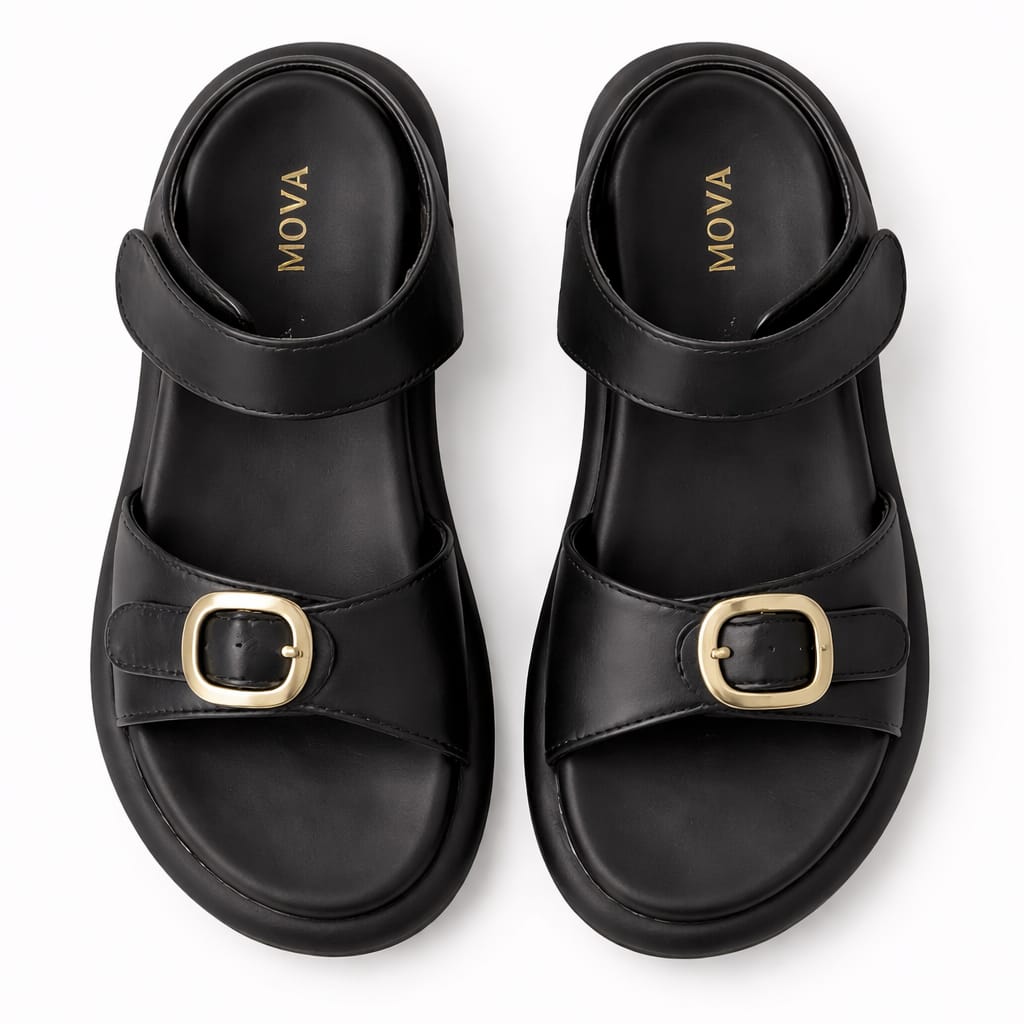 MOVA Comfort Women’s Double Buckle Slides WS01 - Black