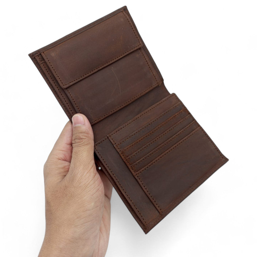 Handcrafted Large Brown Leather Wallet