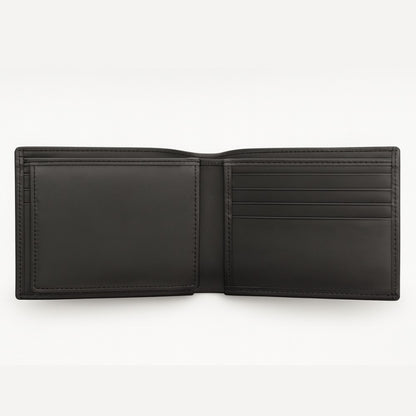 Classic Black Genuine Leather Bi Fold Wallet