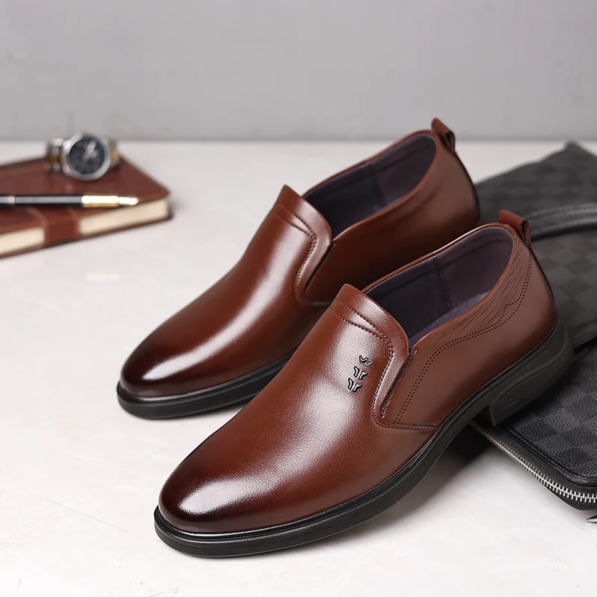 Mova Imported Formal Shoes  S5609 - Brown