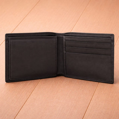 Classic Black Genuine Leather Bi Fold Wallet